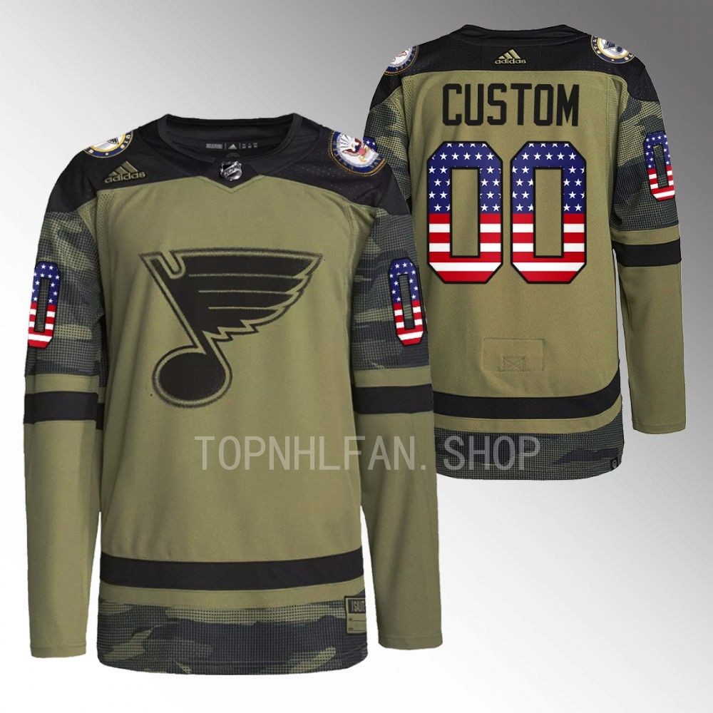 Custom Blues Veterans Day Jersey Camo Warmup