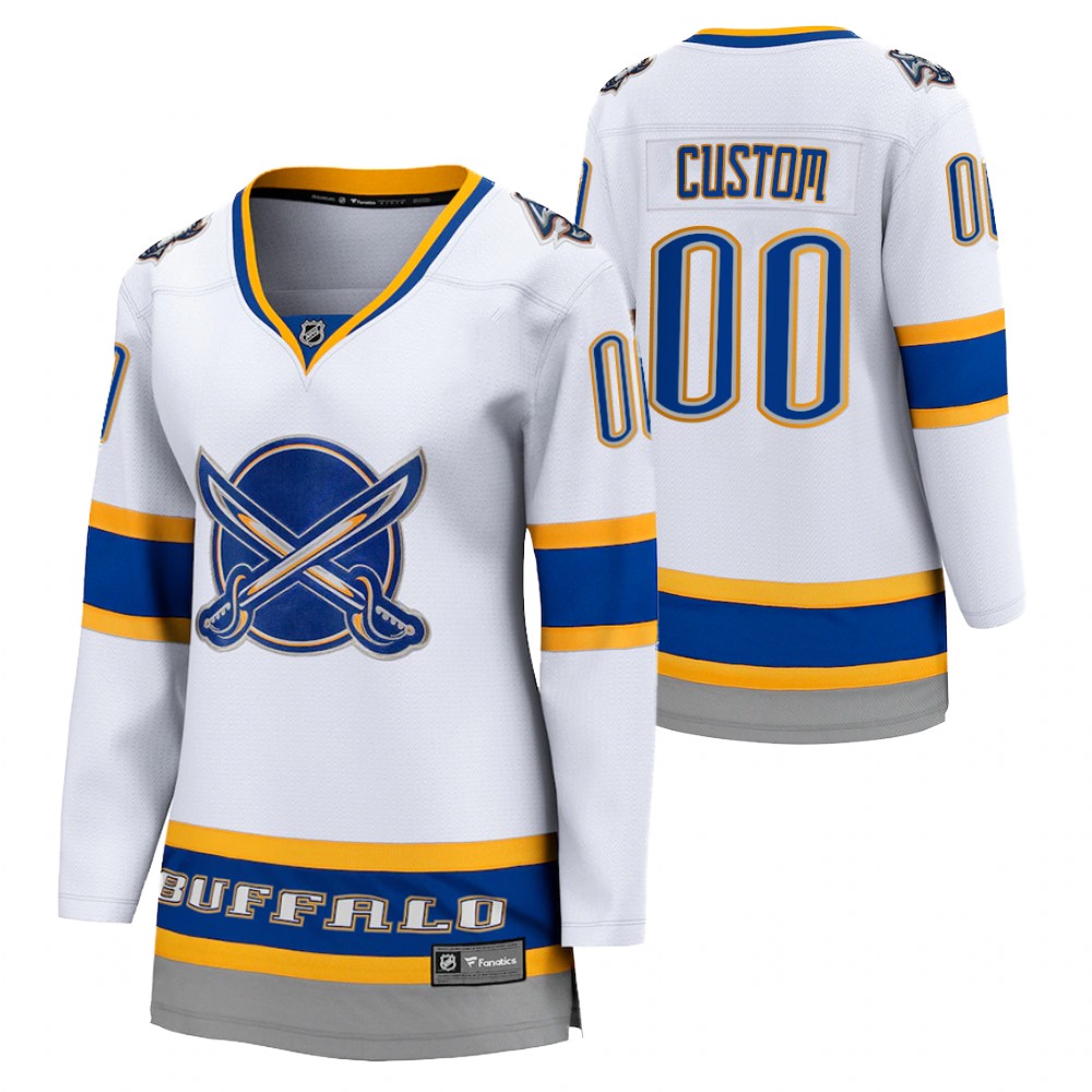 Custom Buffalo Sabres 2021 Reverse Retro White Women Jersey Special Edition