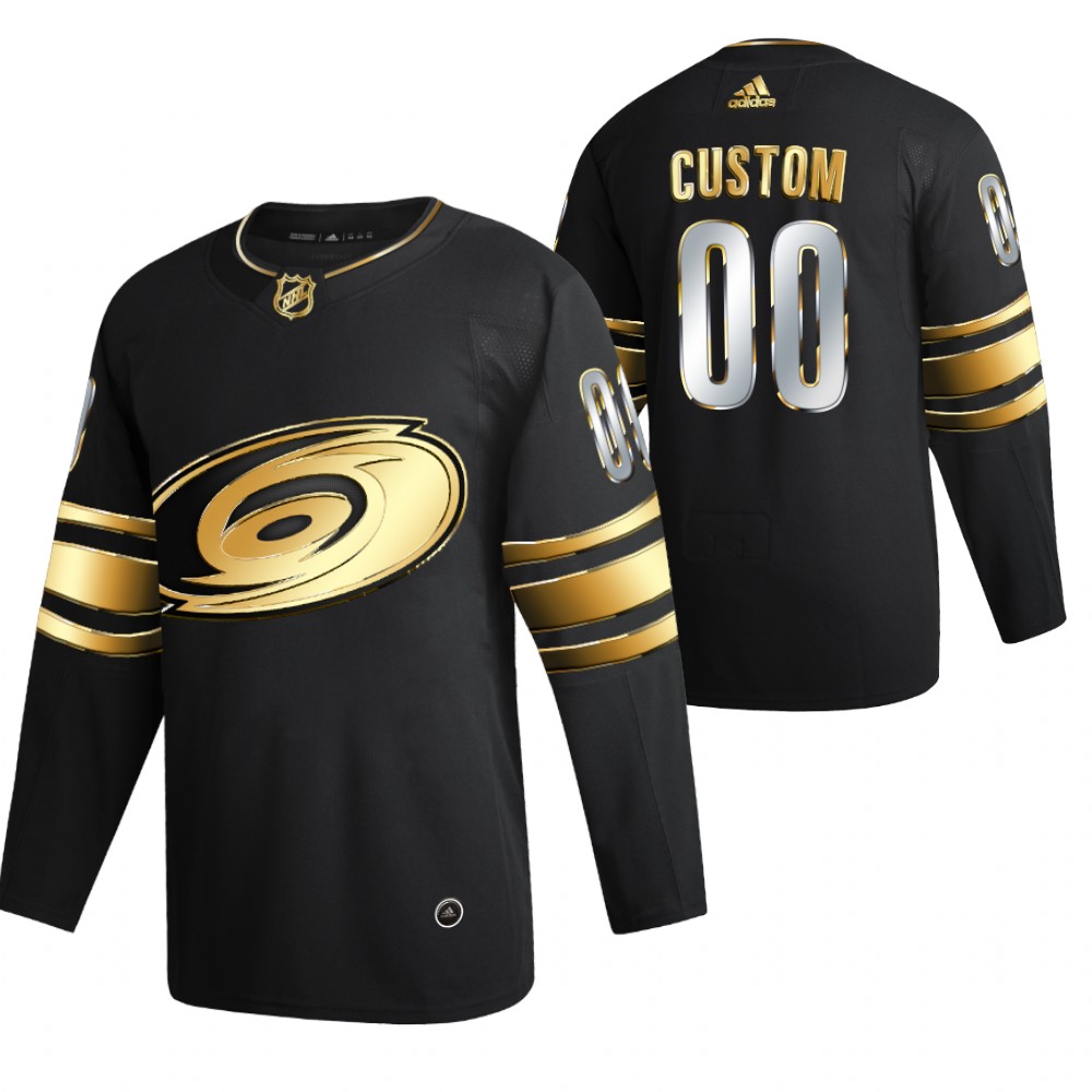 Custom Carolina Hurricanes Black Golden Edition Jersey Limited Authentic