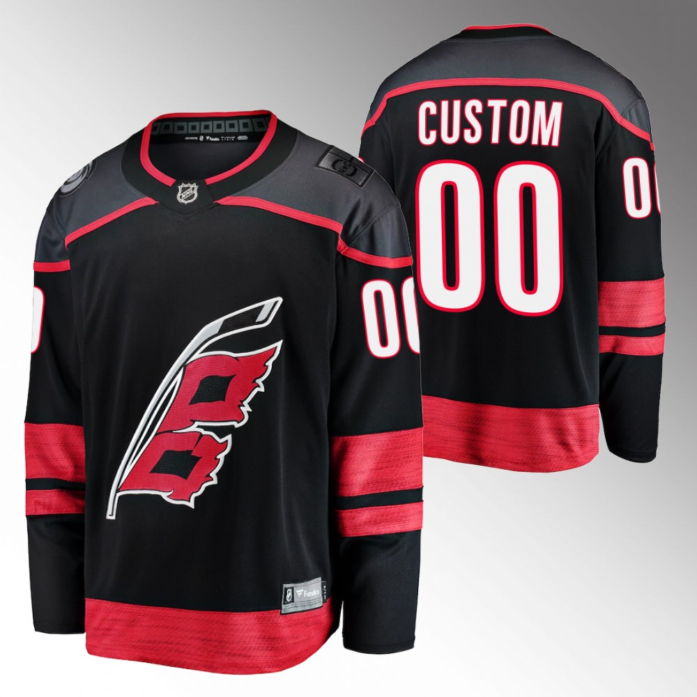 Custom Carolina Hurricanes Jersey Primary Home Black 2022-23 Breakaway Player