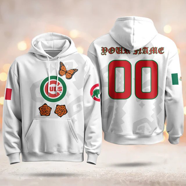 Custom Chicago Cubs Xicago Mexican Heritage Hoodie WHITE.webp