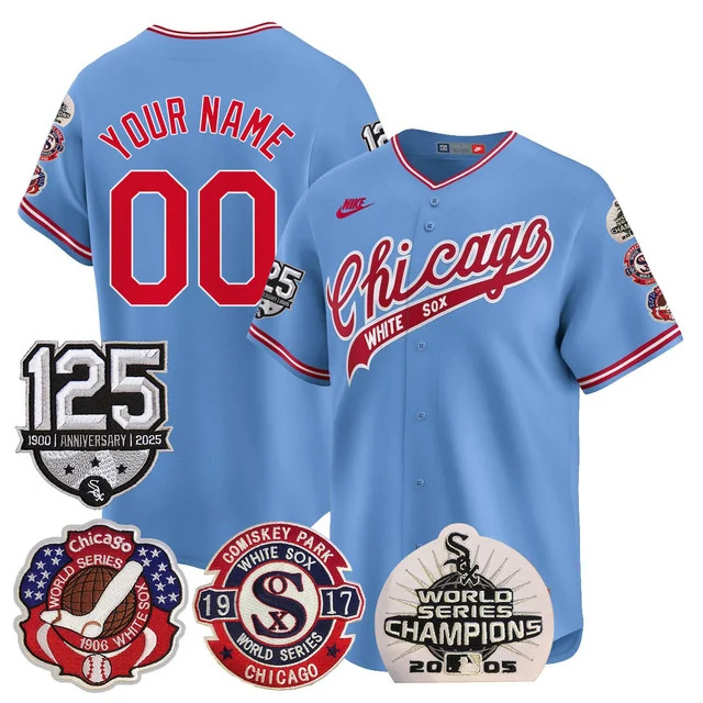 Custom Chicago White Sox 125th Anniversary - World Series Champions Jersey BLUE