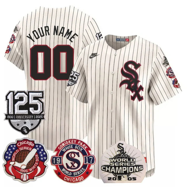 Custom Chicago White Sox 125th Anniversary - World Series Champions Jersey CREAM