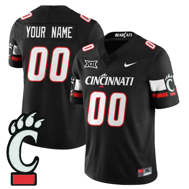 Custom Cincinnati Bearcats Football 2025 Uniform BLACK