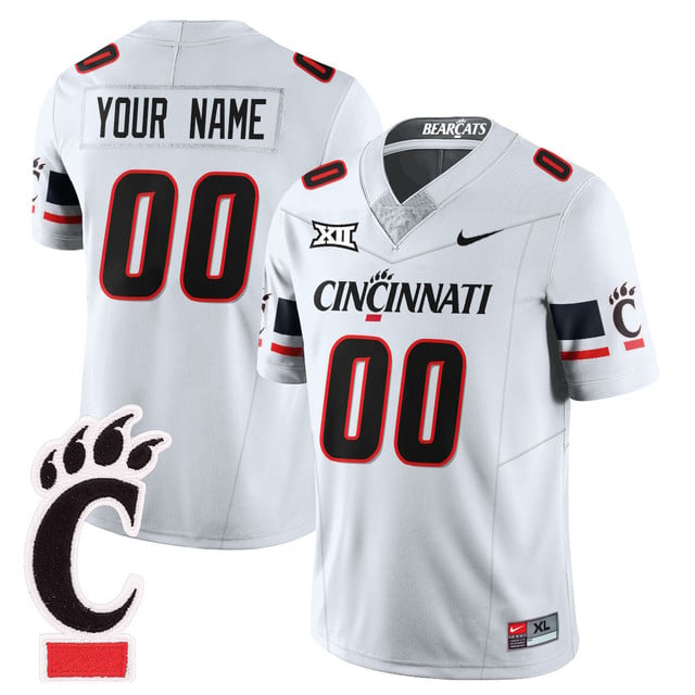 Custom Cincinnati Bearcats Football 2025 Uniform WHITE