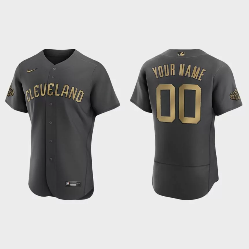 Custom Cleveland Guardians 2022 MLB All-Star Game Authentic Jersey – Charcoal