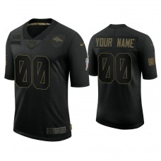 Custom Denver Broncos #00 Black 2020 Salute to Service Limited Jersey