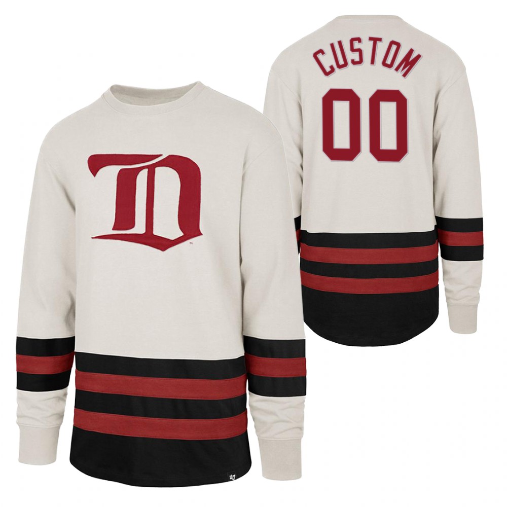 Custom Detroit Red Wings Center Ice Crew White Retro Cotton Jersey