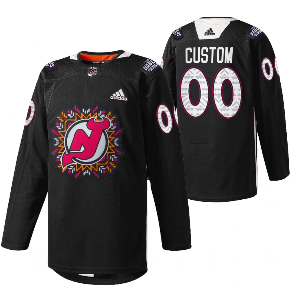 Custom Devils 2022 Hispanic Heritage Night Jersey Black Warm-Up