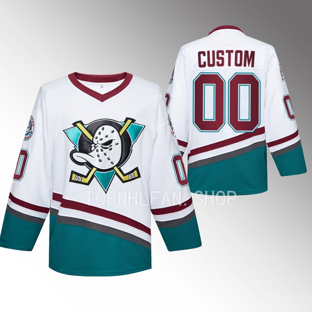 Custom Ducks Mighty Ducks Jersey White Hockey