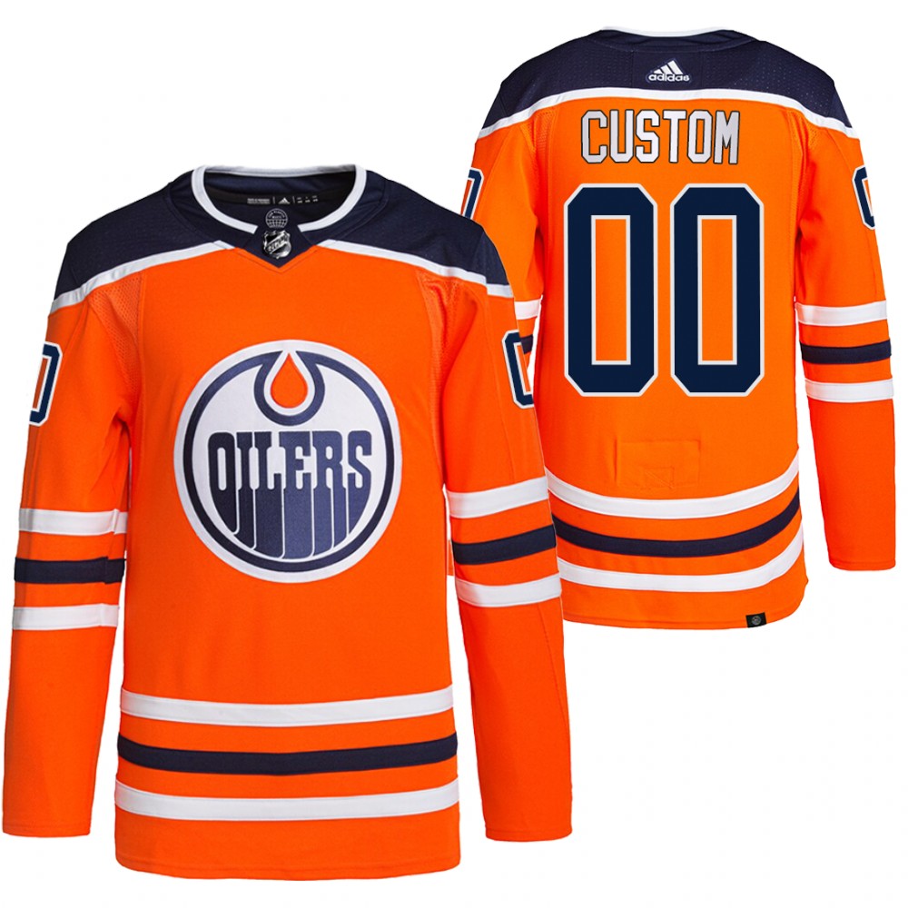 Custom Edmonton Oilers Orange Authentic Pro Home Jersey