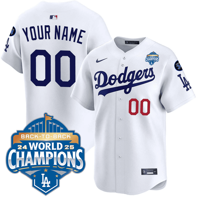 Custom Gender Name Dodgers 2025 World Series - Back To Back Champions Vapor Premier Limited Jersey V2