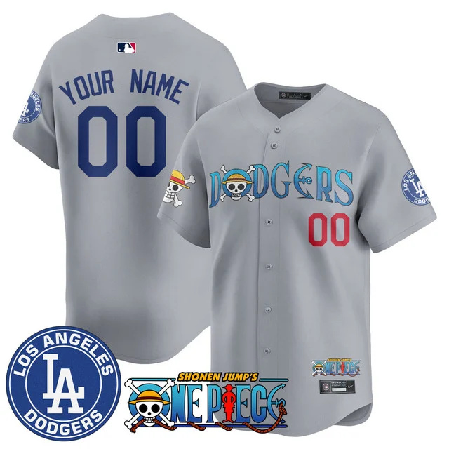 Custom Gender Name Los Angeles Dodgers OP 2025 Limited Jersey - All Stitched men gray  custom