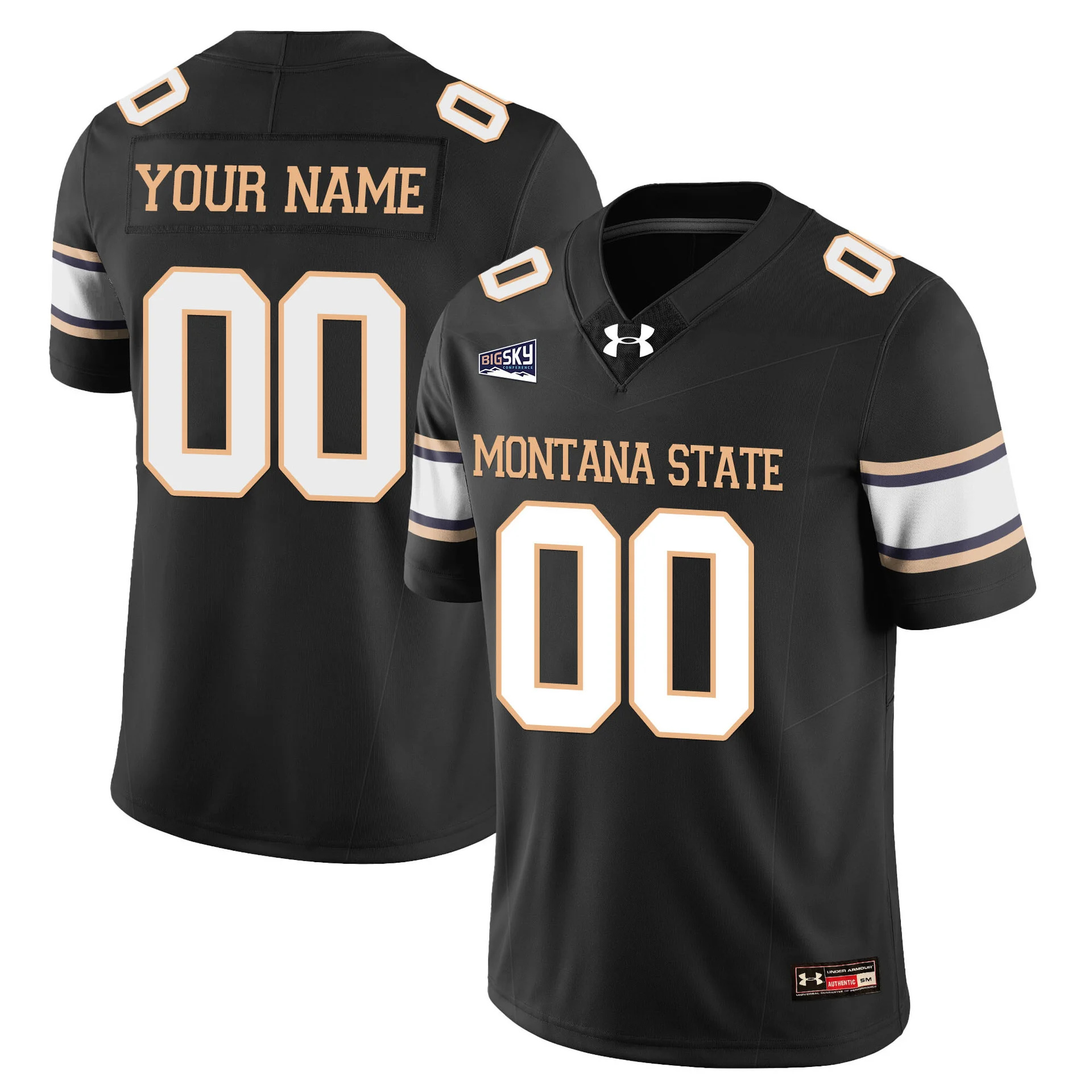 Custom Gender Name Montana State Bobcat Football Jersey - All Stitched youth black custom