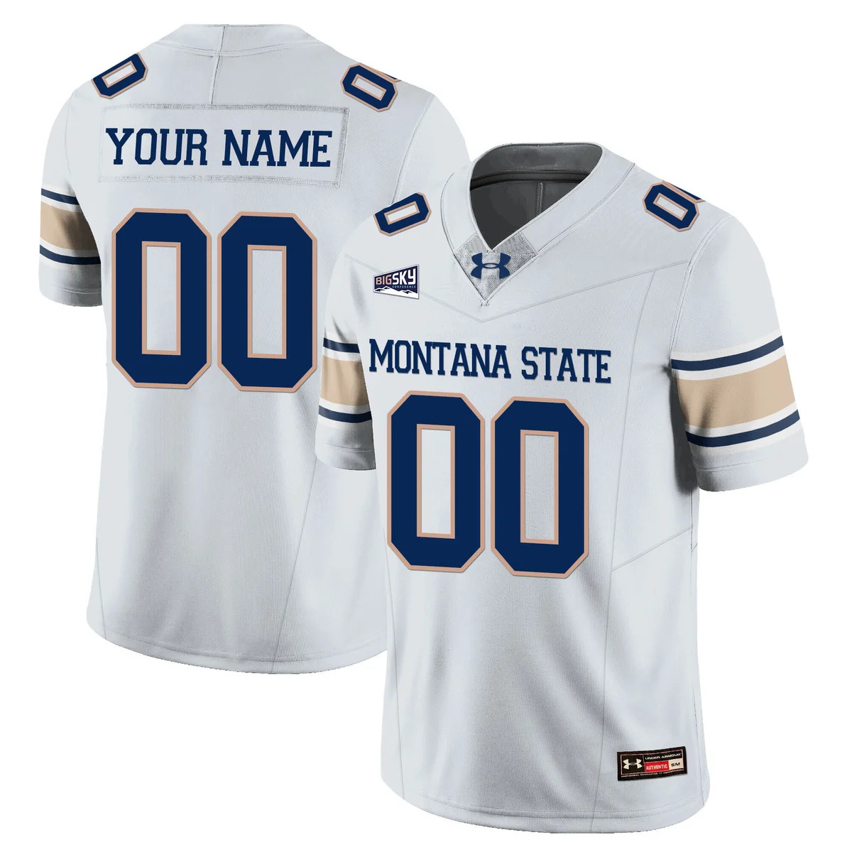 Custom Gender Name Montana State Bobcat Football Jersey - All Stitched youth white custom