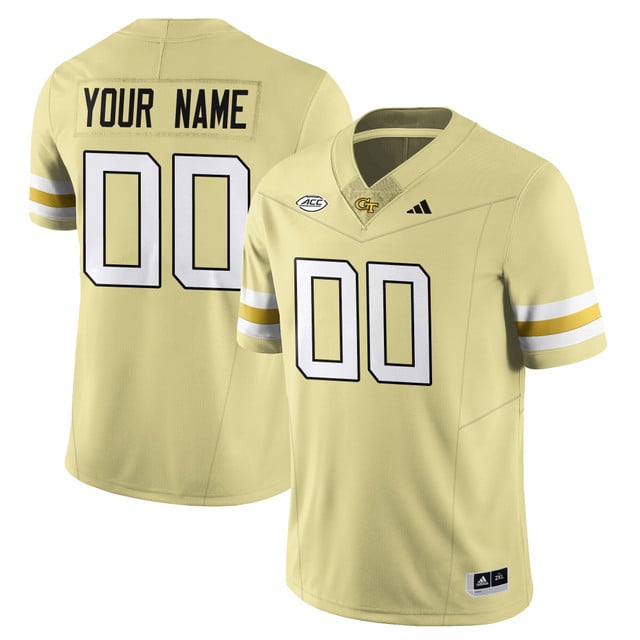 Custom GenderName Georgia Tech Football 2025 Limited Jersey GOLD