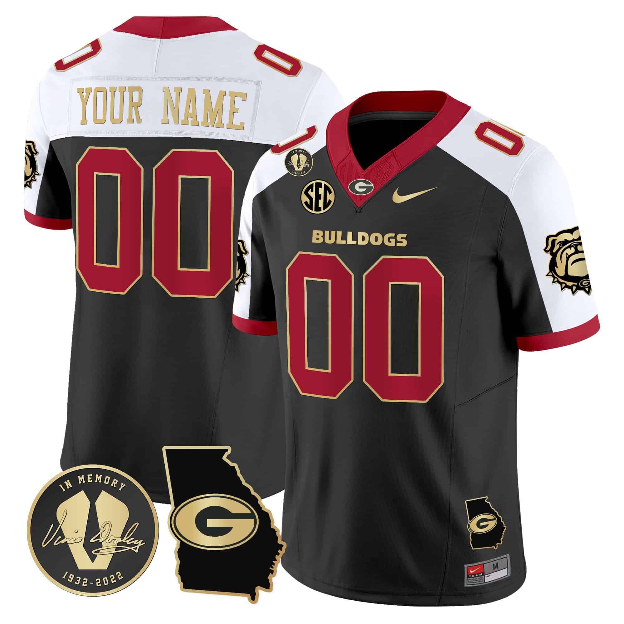 Custom Georgia Bulldogs 2024 Vapor Football Jersey V5 – Georgia Map – All Stitched Alternate