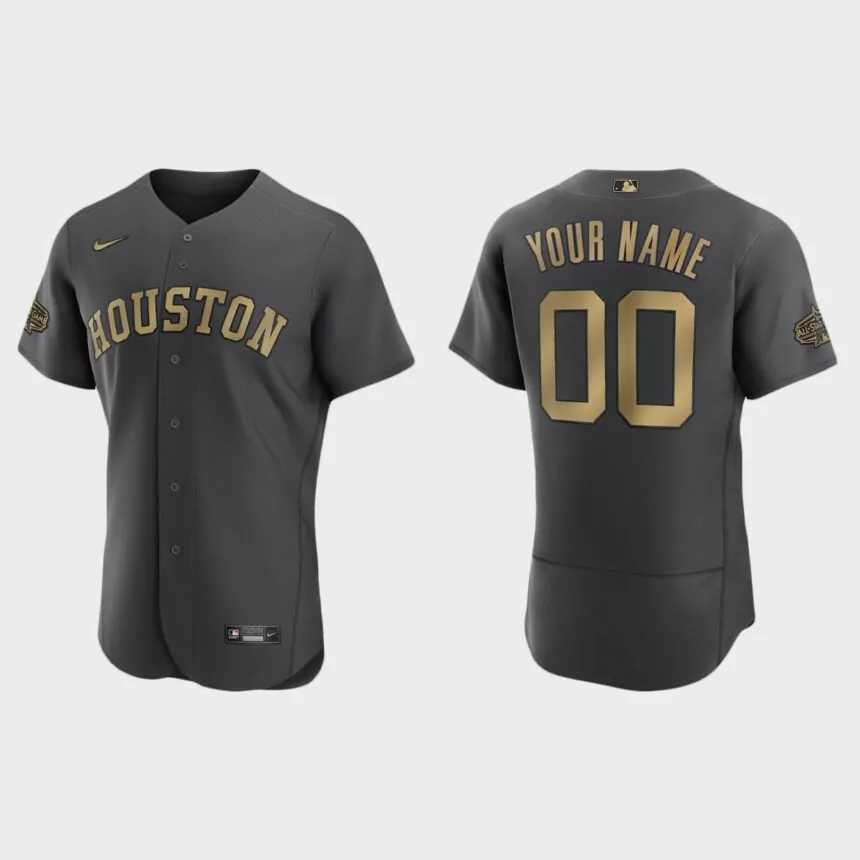 Custom Houston Astros 2022 MLB All-Star Game Authentic Jersey – Charcoal