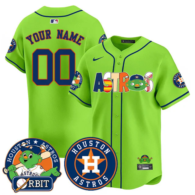 Custom Houston Astros Orbit Vapor Premier Jersey GREEN.webp