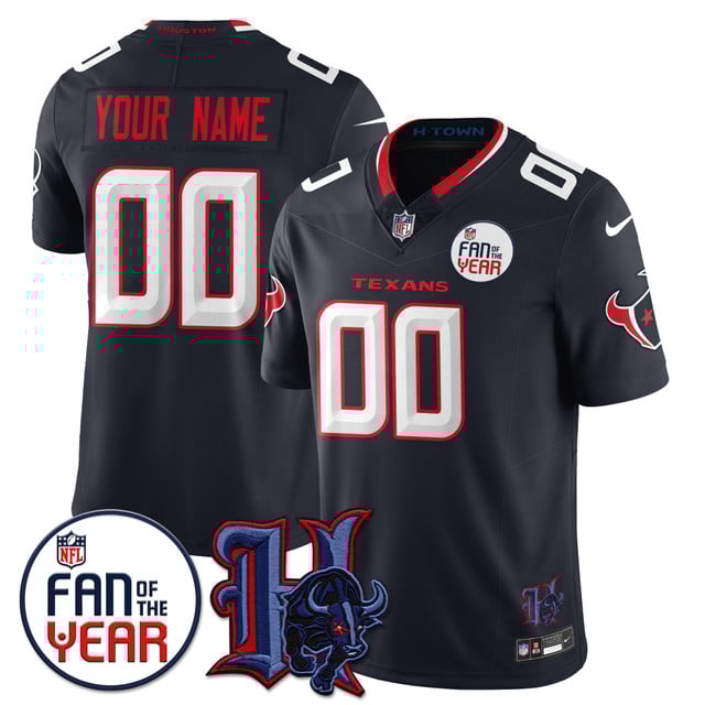 Custom Houston Texans Fan Of The Year Jersey navy
