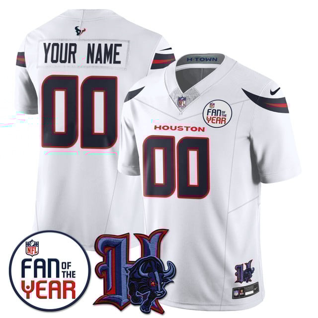 Custom Houston Texans Fan Of The Year Jersey white