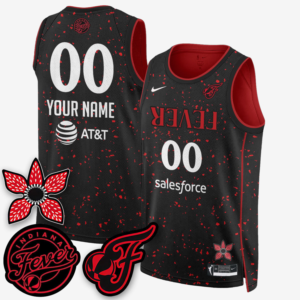Custom Indiana Fever 'Stranger Things' Jersey black