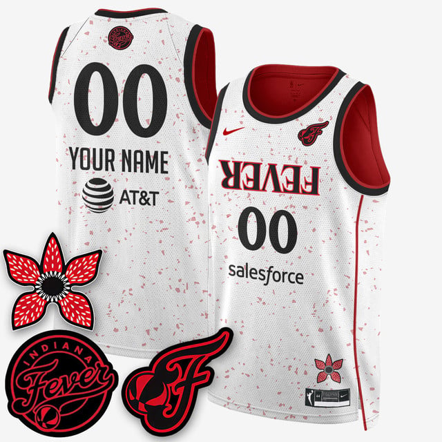 Custom Indiana Fever 'Stranger Things' Jersey white 1