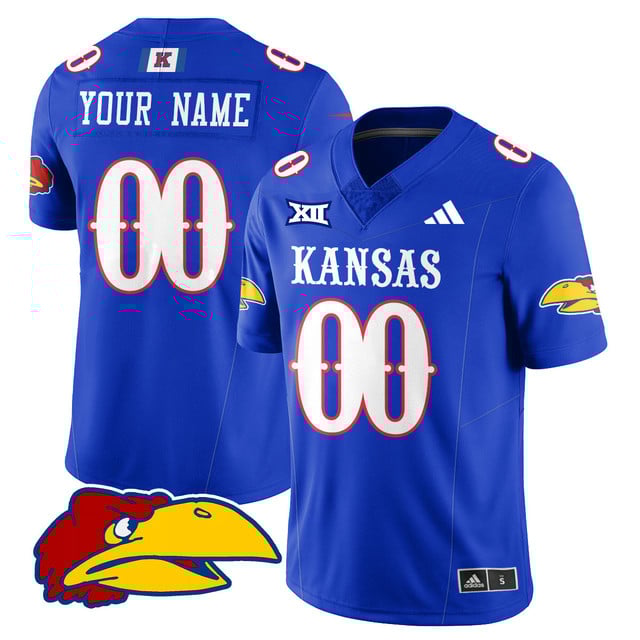 Custom Kansas Jayhawks Football 2025 Limited Jersey royal