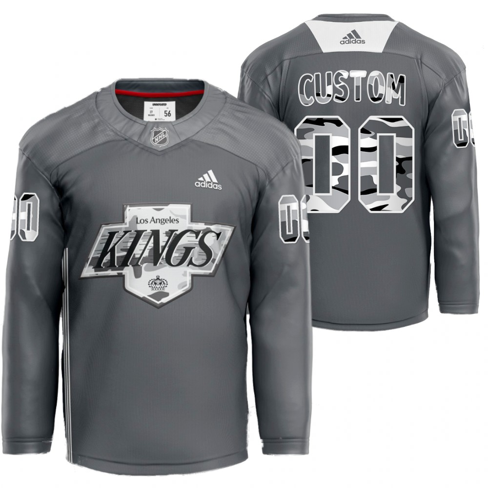 Custom LA Kings X Undefeated Gray Jersey Camo