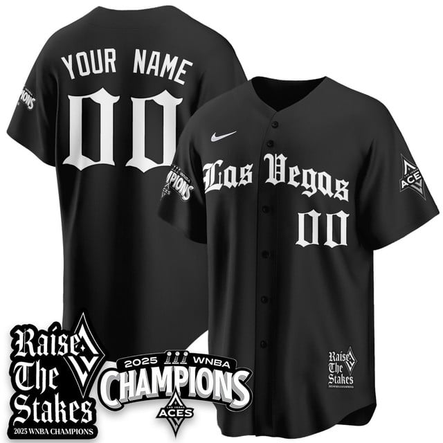 Custom Las Vegas Aces 2025 WNBA Championship Baseball Jersey