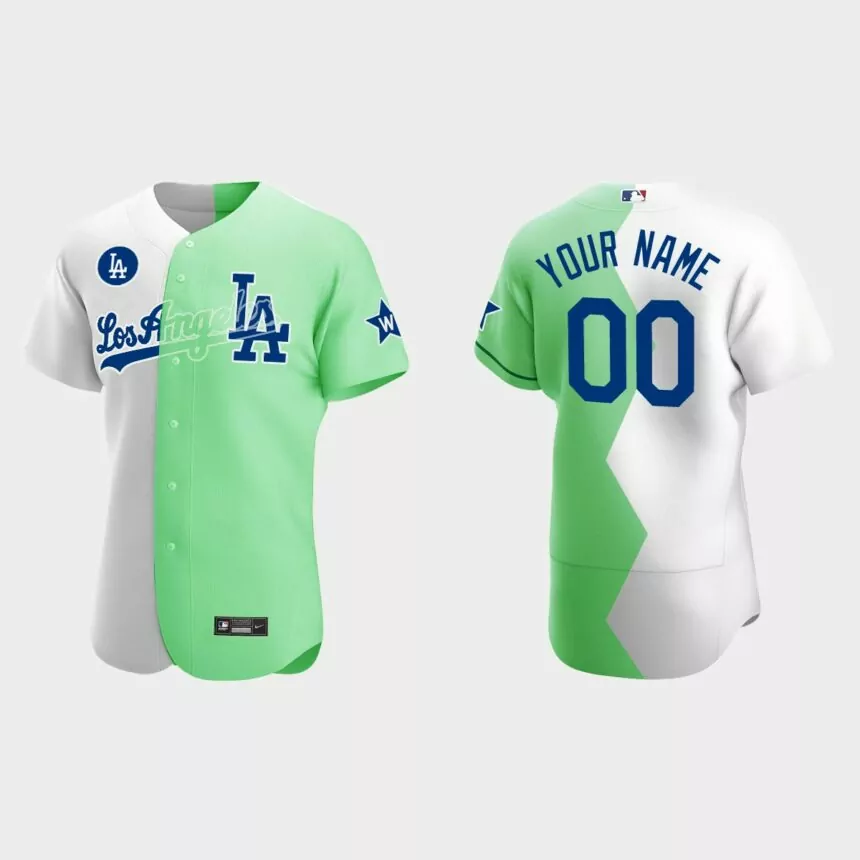 Custom Los Angeles Dodgers 2022 Celebrity Softball Game Authentic Jersey – White Green