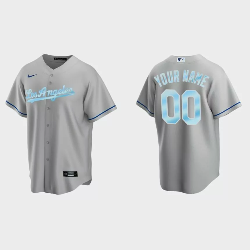 Custom Los Angeles Dodgers 2022 Father’s Day Gift Replica Jersey – Gray