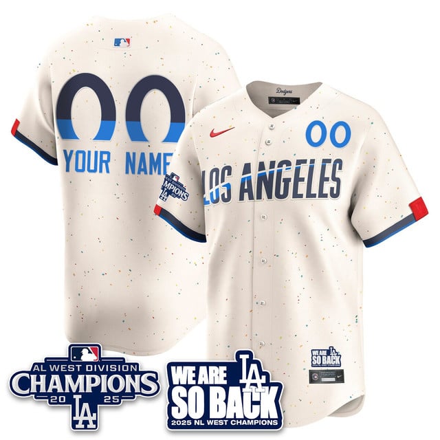 Custom Los Angeles Dodgers 2025 NL West Division Champions Jersey