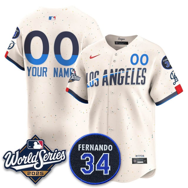 Custom Los Angeles Dodgers 2025 National League Champions Jersey city connect