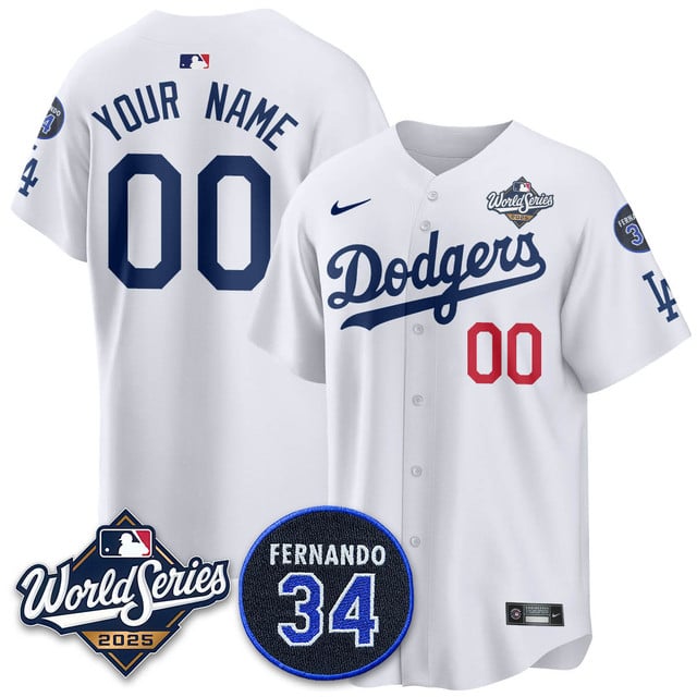 Custom Los Angeles Dodgers 2025 National League Champions Jersey white
