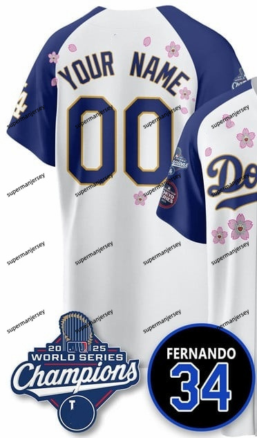 Custom Los Angeles Dodgers 2025 World Series Champions   Jersey - All Stitched Alternate_副本