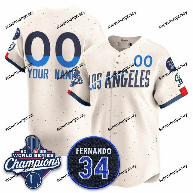 Custom Los Angeles Dodgers 2025 World Series Champions   Jersey - All Stitched City Connect