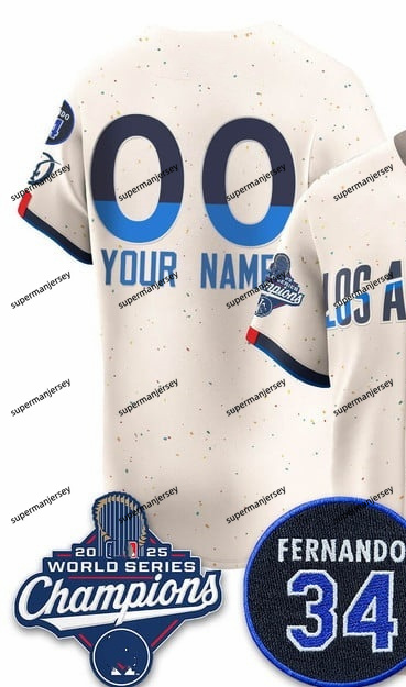 Custom Los Angeles Dodgers 2025 World Series Champions   Jersey - All Stitched City Connect_副本