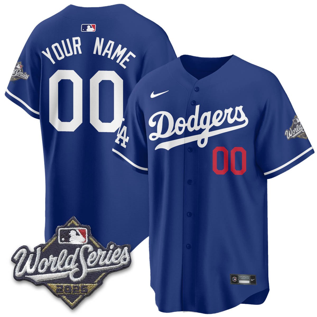 Custom Los Angeles Dodgers 2025 World Series Jersey royal