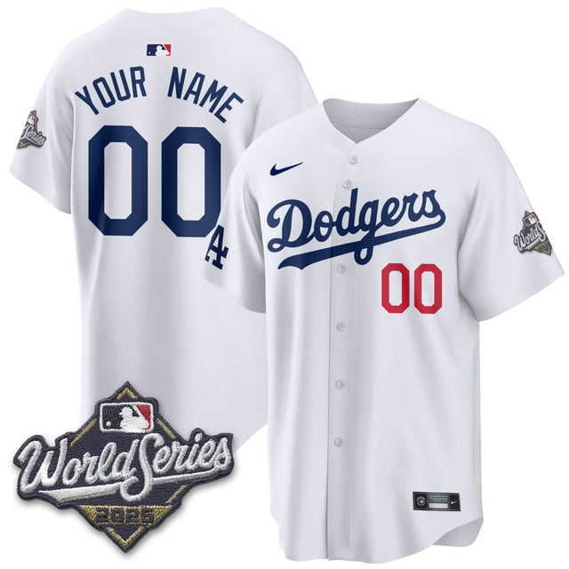 Custom Los Angeles Dodgers 2025 World Series Jersey white