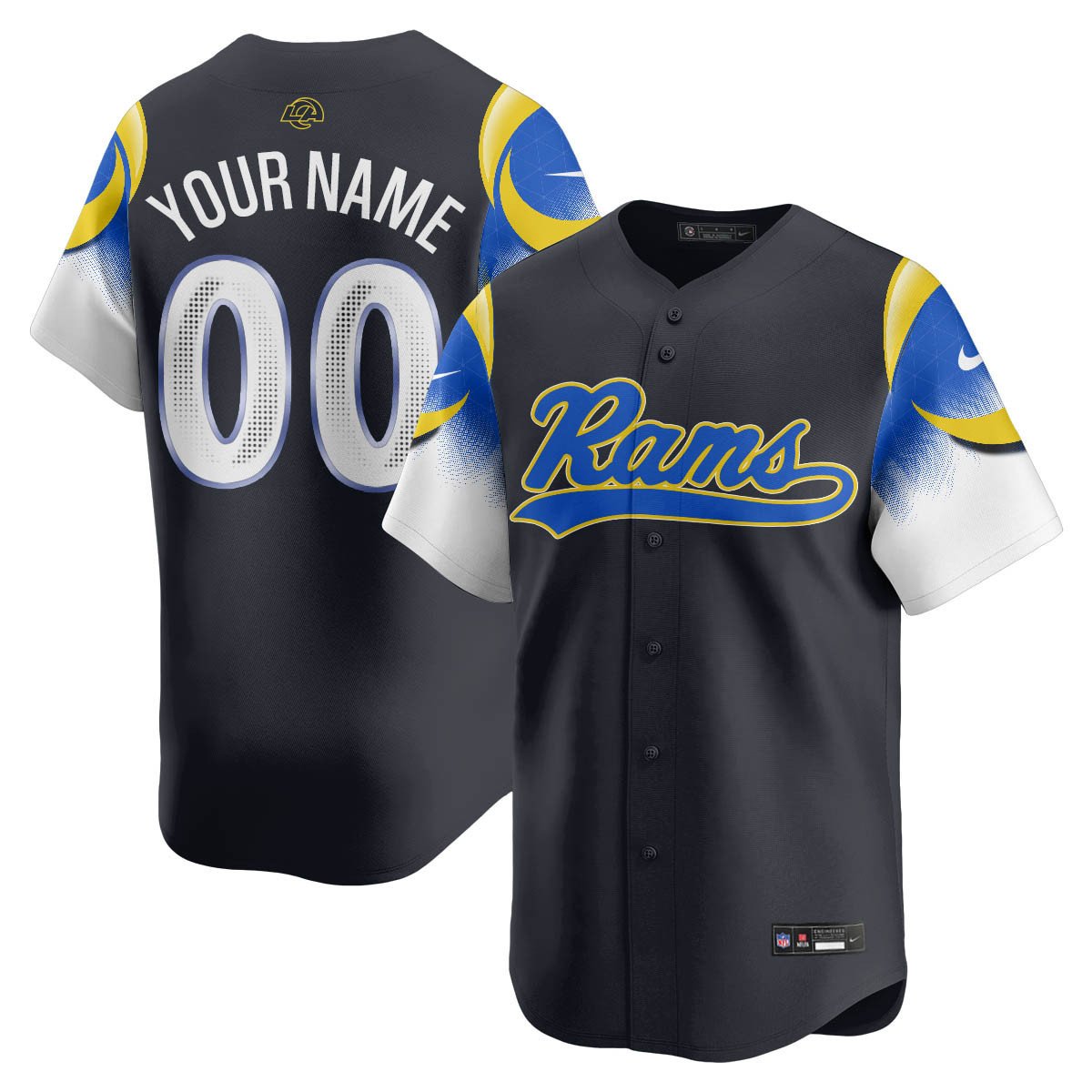 Custom Los Angeles Rams Rivalry Series Baseball Jersey  alternate