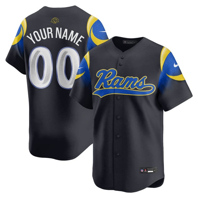 Custom Los Angeles Rams Rivalry Series Baseball Jersey