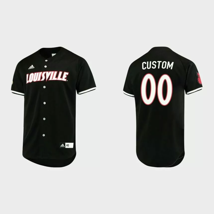Custom Louisville Cardinals Replica Baseball Jersey – Black