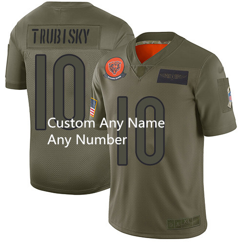 Custom Men's Bears Any name Any number Camo Football Limited 2019 Salute To Service Jersey