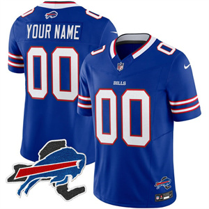 Custom Men's Bills New York Patch Vapor Limited Jersey - All Stitched Royal