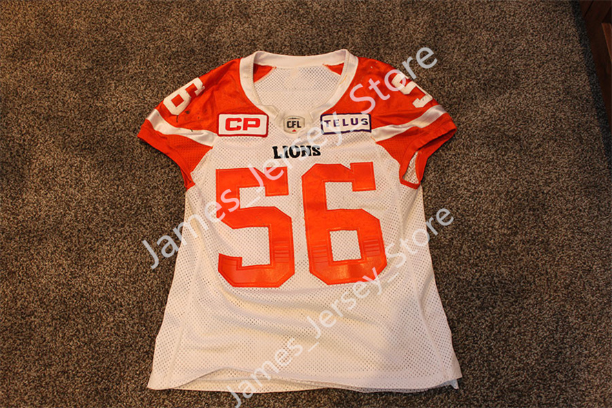 Custom Men's CFL BC Lions Home Retro White Football Jerseys