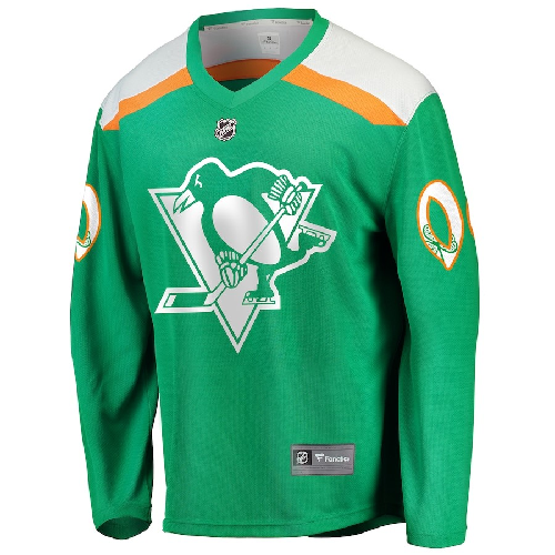 Custom Men's Pittsburgh Penguins Green Jersey