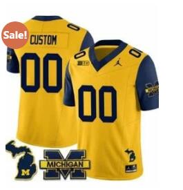 Custom Michigan Wolverines Jersey Special Name and Number College Football 2023 Stitched Navy Sleeves