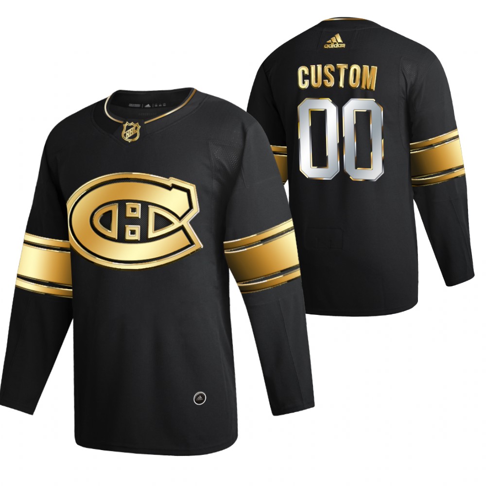 Custom Montreal Canadiens Black 2021 Golden Edition Jersey Limited Authentic