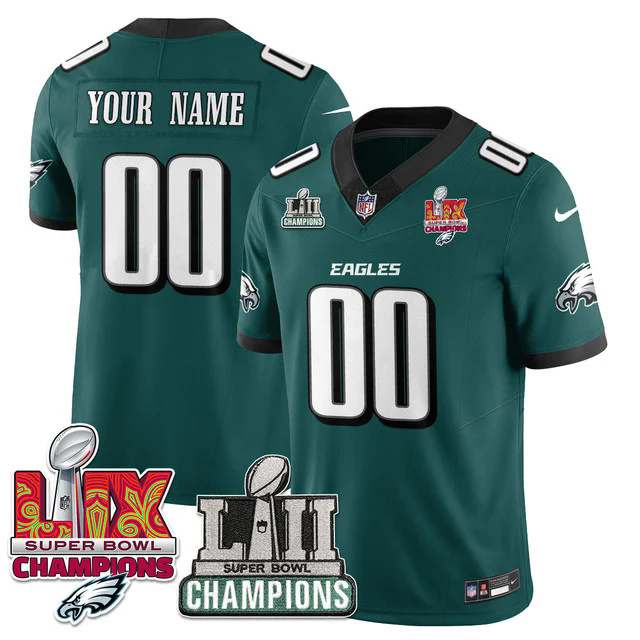 Custom Name Gender Philadelphia Eagles LII-LIX Super Bowl Champions Vapor Limited Jersey.webp